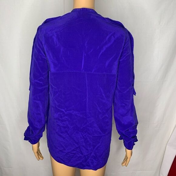 3.1 Phillip Lim Asymmetrical Button Up Silk Blouse - Picture 8 of 11